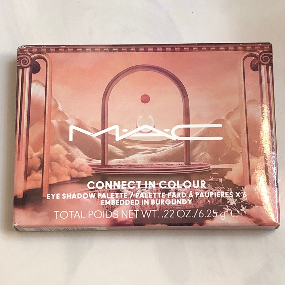 MAC Connect In Colour 6 Pan Eyeshadow Palette Embedded In Burgundy 6.25g NIB